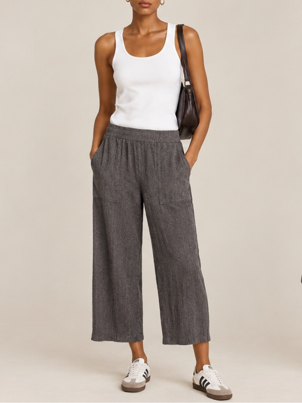 Barefoot Dreams CozyChic Ultra Lite Culotte Gray Size M